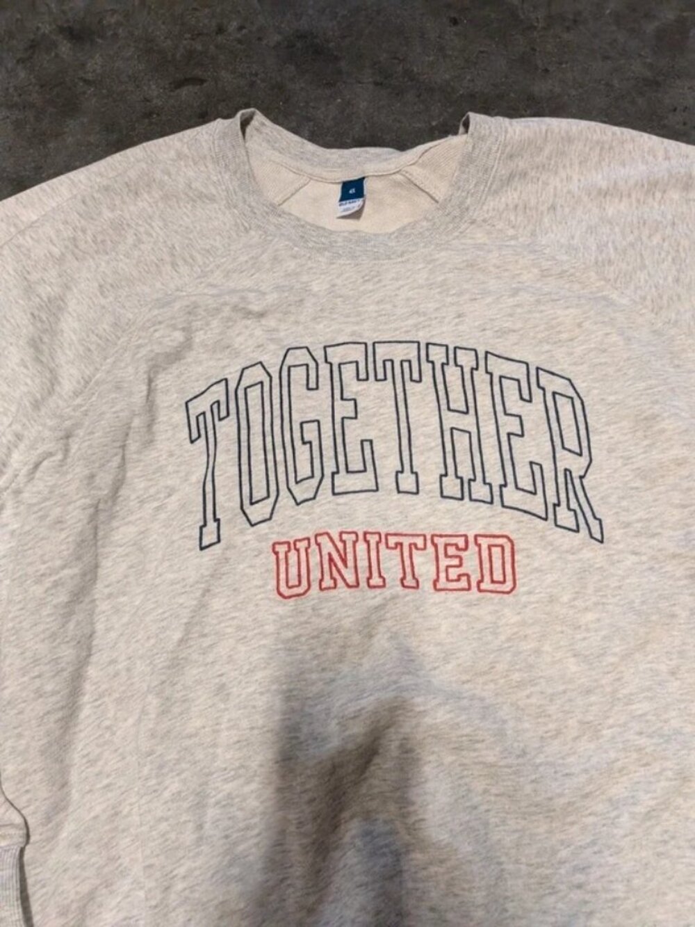 Old Navy Together United Gray Embroidered French-Terry Sweatshirt 4X - Picture 2 of 5